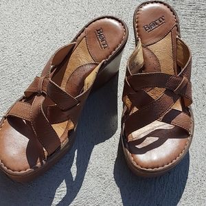 Born wedge slip on sandal